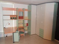 Armadio angolare, libreria e scrivania per cameretta Galli scontata