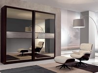 Armadio mod.Link con ante scorrevoli maxi con Specchi bronzati