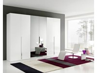 Armadio mod.Link laccato Bianco lucido con specchi centrali