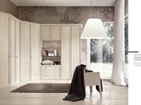 Cabina armadio angolare ante battenti in legno pattinato beige