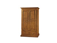 armadio in legno a due ante con cassettone mobile artigianle della collezione di Mottes Mobili