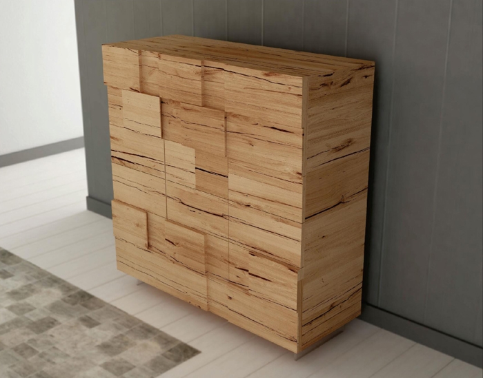 Credenza in legno massello di rovere a 3 ante e 4 cassetti sconto ... Credenza color crema