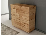 Credenza in legno massello di rovere a 3 ante e 4 cassetti sconto -50%