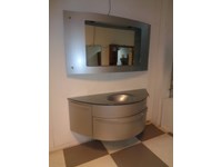 Ardeco Bagno calla curvo grigio metallizato con radio integrata Design Laccato Opaco