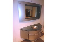Ardeco Bagno calla curvo grigio metallizato con radio integrata Design Laccato Opaco