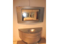 Ardeco Bagno calla curvo grigio metallizato con radio integrata Design Laccato Opaco