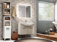 BAGNO COMPLETO LACCATO BIANCO E VISONE FINE SERIE