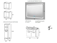 BAGNO COMPLETO LACCATO BIANCO E VISONE FINE SERIE