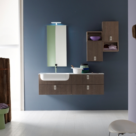 bagno completo sospeso finitura rovere tranch