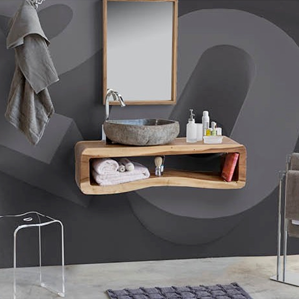 Azzurra bagni metropolis design legno sospeso arredo bagno a ...
