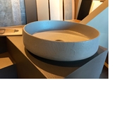 lavabo in ceramica rivestito in ecomalta oltremateria color tortora pezzo unico