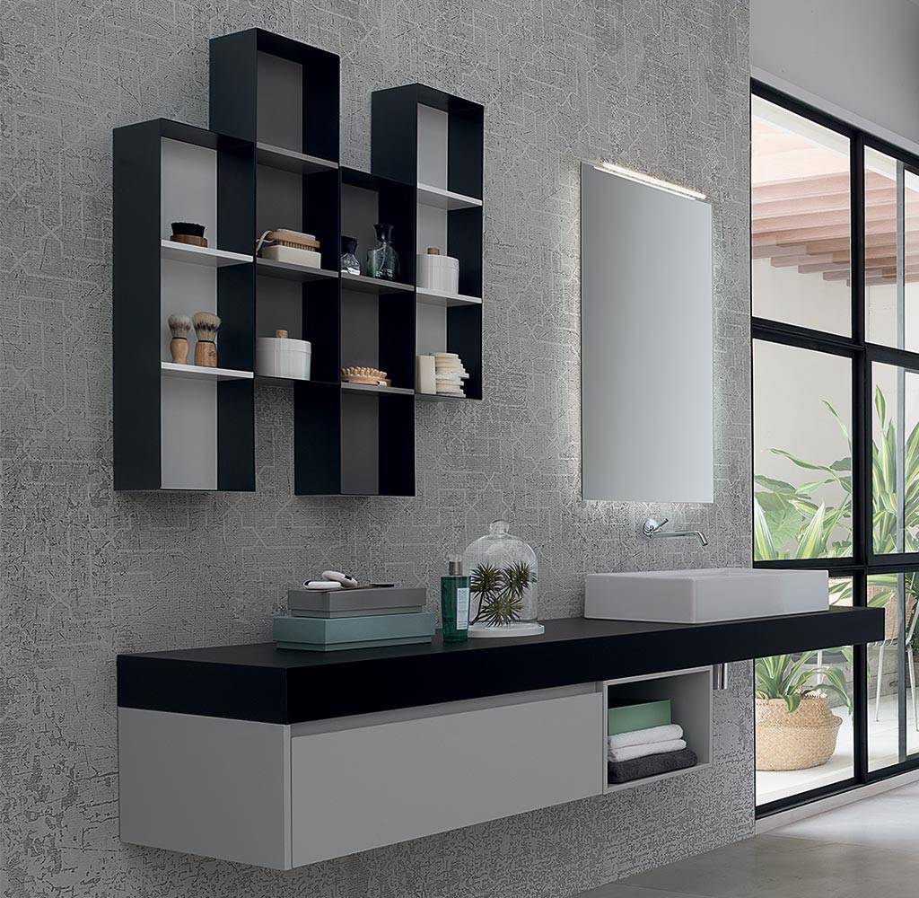 mobile bagno con composizione di vani a giorno by rab arredobagno nuovo scontato