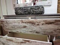 mobile bagno essenza decape' vintage in offerta outlet arredamento nuovmondi completo di specchio in tinta