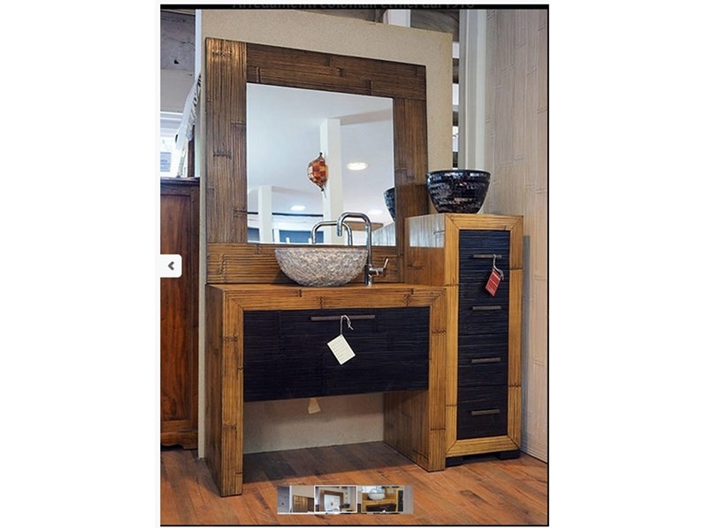 mobile bagno in legno e carsh bambu miele e black in offerta outlet ... mobile bagno in legno e carsh bambu miele e black in offerta outlet ...