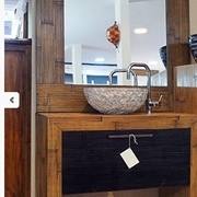 mobile bagno in legno e carsh bambu miele e black in offerta outlet nuovimondi