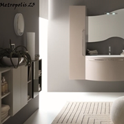 mobile da bagno moderno sospeso con lavabo ad incasso in mineralmarmo