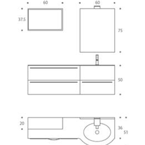 mobile grigio pietra opaco laccato misure tecniche