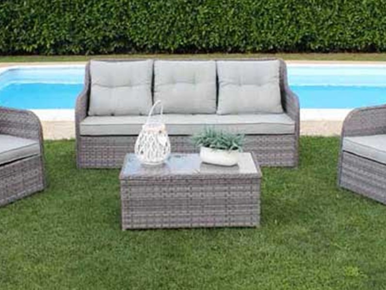 Divano da giardino MEMPHIS GRIGIO Cosma outdoor living scontato - Divano Da GiarDino Memphis Grigio Cosma OutDoor Living A Prezzo Outlet N1 336108