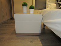 COMODINO CACCARO, GRUPPO LETTO FILBOK LACCATO OPACO PERLA