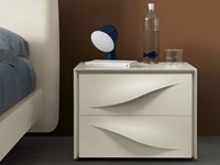 Comodino in offerta Fontana di Napol in Rovere Laccato Poro Aperto Bianco Segnale