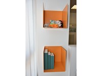 camera a ponte con cabina scrivania e pensili libreria