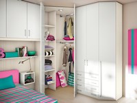 Cabina armadio ad angolo per cameretta moderna