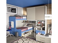 Letto a castello per cameretta colorata con due cassettoni estraibili