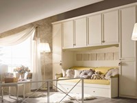 Armadio a ponte con un letto sotto ponte di qualità in legno modello Beverly