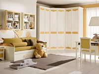 Cameretta per bambini con un letto e secondo letto estraibile