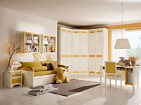 Cameretta Beverly con armadio angolare scrivania e letto