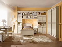 Cameretta Beverly con particolari colorati con un letto di qualitą