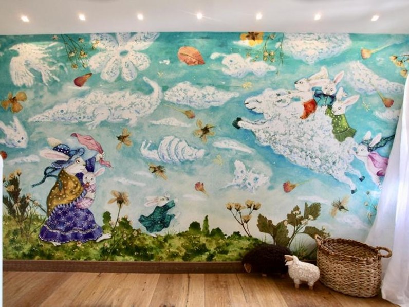 Cameretta Carta Da Parati Camerette Artigianale In Legno In Offerta Outlet