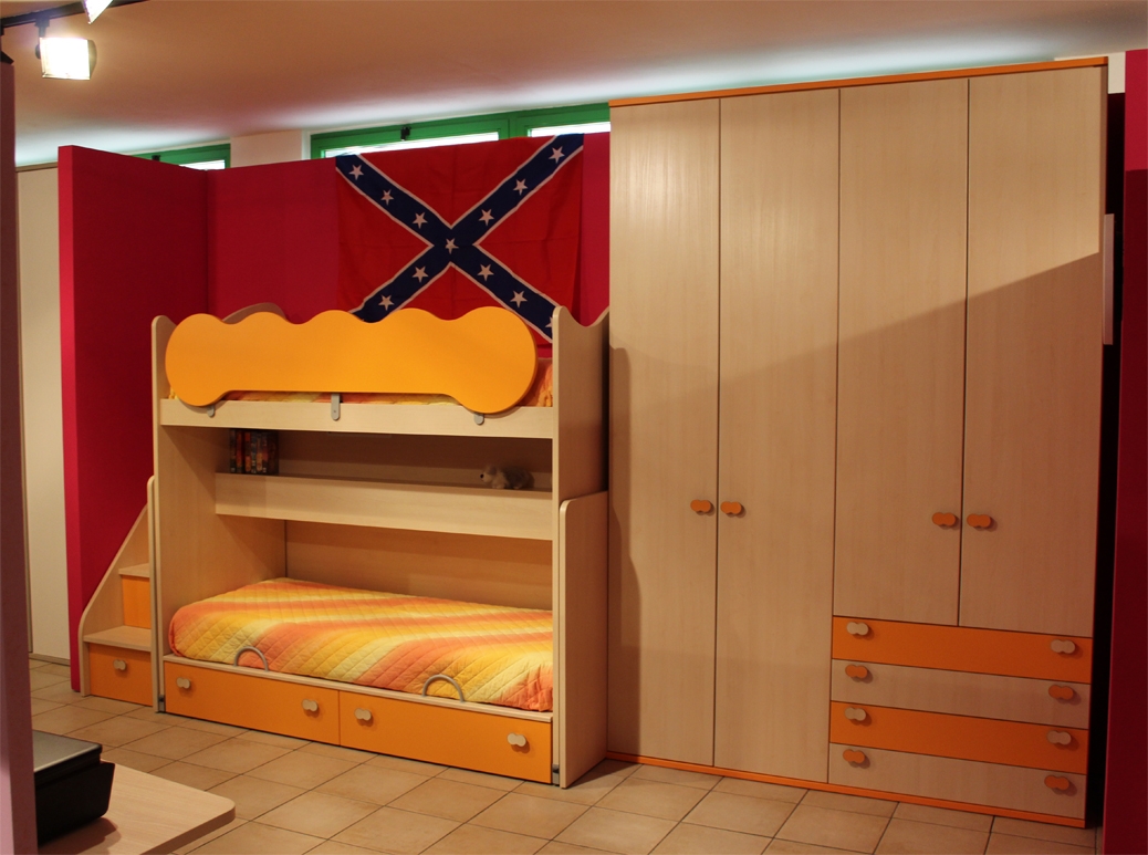 Letto a castello scorrevole con libreria by doimo cityline ... Scaletta scorrevole per libreria