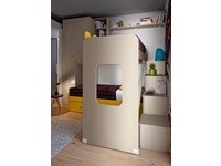 Letto a soppalco con scaletta-contenitore a gradini