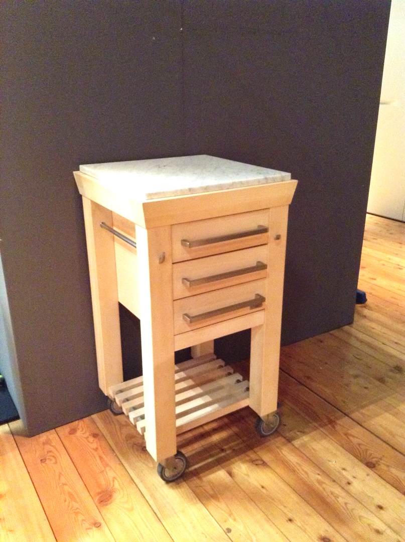 Carrello da cucina in legno con doppio piano di lavoro di legnoart ... Carrello cucina