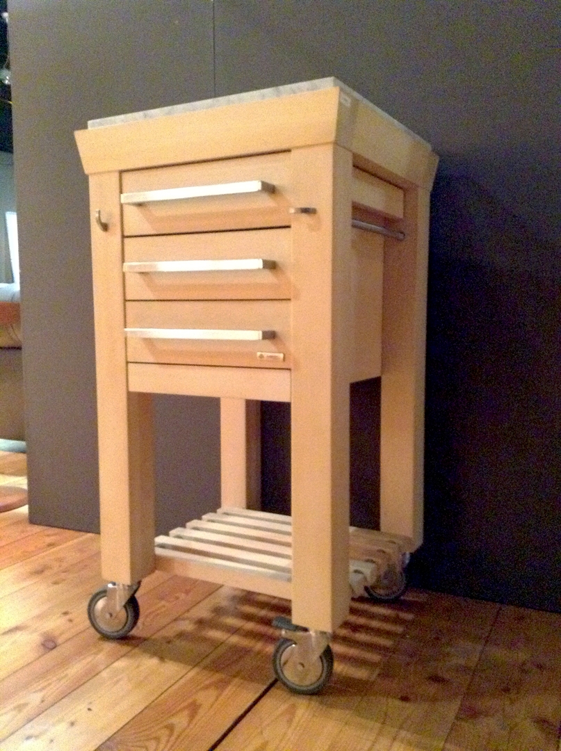 Carrello da cucina in legno con doppio piano di lavoro di legnoart ... Carrello cucina