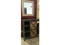 Mobile con ripiani e anta scorrevole industrial ferro e legno Moderno Legno Consolle con anta unica scorrevole