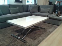 Complemento Ozzio Mondial cr tavolino saliscendi Moderno Vetro Tavolini