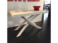 Consolle allungabile in legno laccato bianco