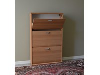Scarpiera in finitura legno nobilitato. Composta da tre vani capienti. Non ti daranno più fastidio le scarpe in disordine sul pavimento. Ciascuno dei compartimenti é dotato di divisorio per ordinare le calzature. Scontata del -56%. Dimensioni ( L 70 x P 17 x H 115 cm). Offerta Outlet Mobilgross.
