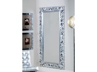 Specchier ain legno rettangolare colore argento foglia argento