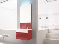 specchio fiori rosso