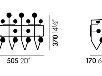 Vitra appendiabito Hang it all special edition noce/nero misue