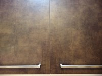 CUCINA LINEARE TRANCHE' LEGNO E SETA BROWN