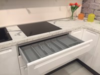 Artec Cucina Isla Moderne Polimerico Lucido Bianca
