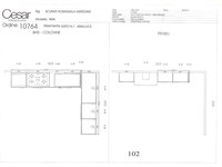 Cesar Cucine Cucina Aria - luce teack e bianco Moderna Vetro bianca