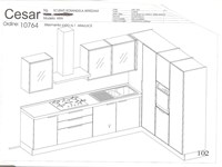 Cesar Cucine Cucina Aria - luce teack e bianco Moderna Vetro bianca