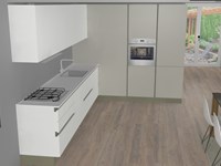 Composizione Gentili Cucine ad angolo in finitura PET opaco