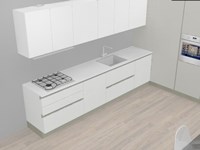 Composizione Gentili Cucine ad angolo in finitura PET opaco