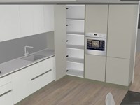 Composizione Gentili Cucine ad angolo in finitura PET opaco